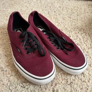 Vans Women's Deep Red Canvas Sneakers